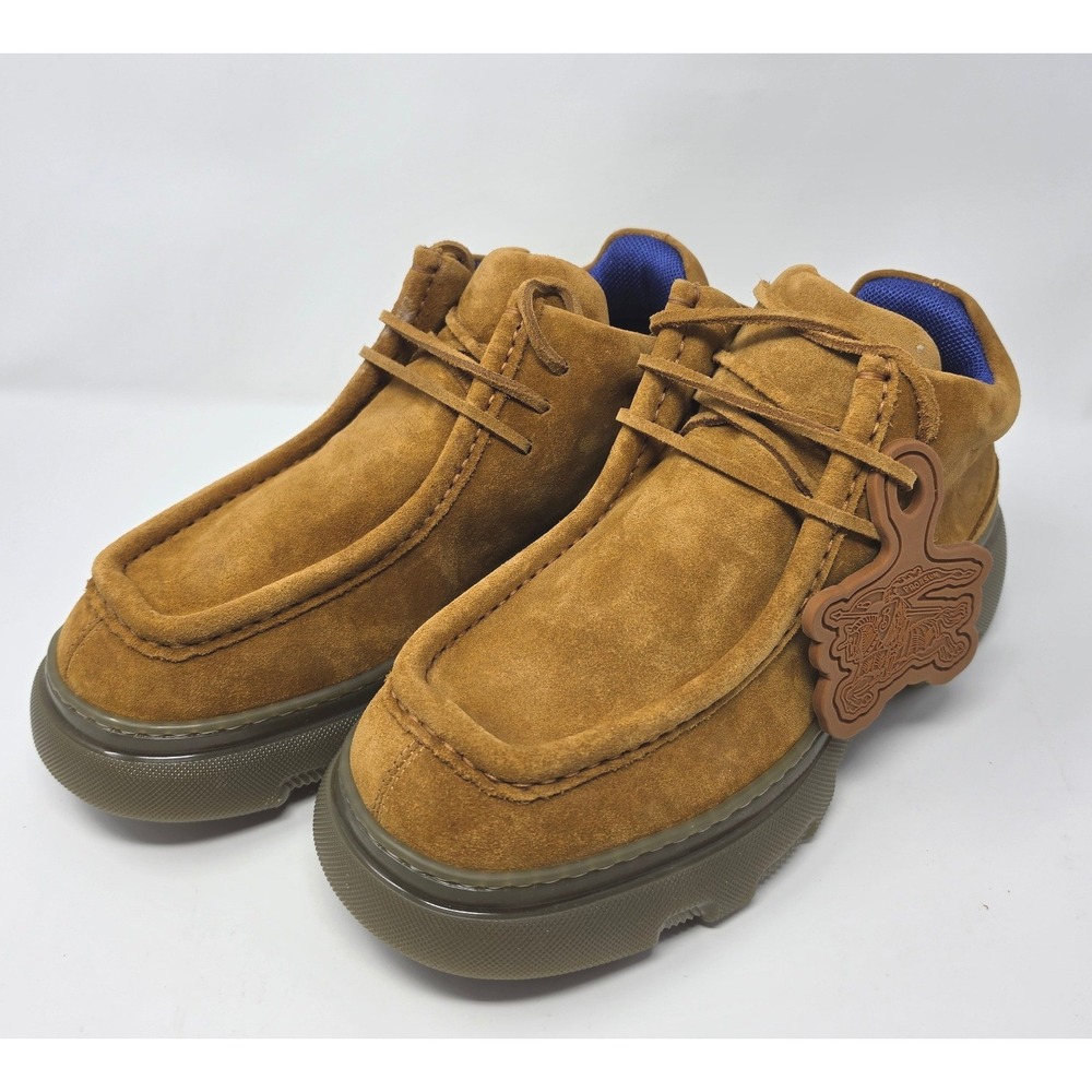 Burberry Creeper Mid Lace-Up Segale Brown Suede Boots 8080045 Men 40 EUR 7 US